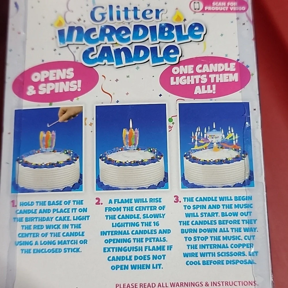 Glitter Happy Birthday Incredible Candle